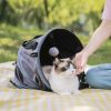 3 in 1 Cat Bed, Foldable Tunnel Pet Travel Carrier Bag Toy Cat Bed with Plush Balls for Indoor Cats Puppy - as Pic