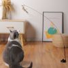 Interactive Cat Feather Toys; Cat Wand Toy And Natural Feather Teaser Replacements With Bell - Pure White Feather