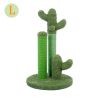Pet Supplies Cute Cactus Tree Pet Cat Toy  With Ball Scratching Post - Green - L