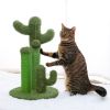 Pet Supplies Cute Cactus Tree Pet Cat Toy  With Ball Scratching Post - Green - M