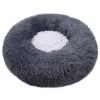 Pet Ultra Soft Long Plush Round Bed - Pink