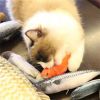 Cat Toy Simulation Fish Toy Pet Plush Cat Mint Fish Kitten - Gray whitebait 20cm long
