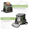 Foldable Airline Travel Pet Carrier Bag with Safety Strap - Gray - Pet entertainment