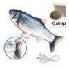 Cat Toys Floppy Wagging Fish Cat Toy Fish USB Electric Charging Simulation Fish Catnip Cat Pet Chew Toys - Red carp
