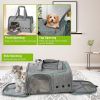 Foldable Airline Travel Pet Carrier Bag with Safety Strap - Light Gray - Pet entertainment
