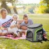 Foldable Airline Travel Pet Carrier Bag with Safety Strap - Gray - Pet entertainment