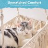 MewooFun Cat Hammock Macrame Hanging Swing Cat Bed Basket with Cotton Mat Indoor - WP095