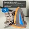 Cat Condo Scratcher Post Cardboard, Sailboat Shape Cat Scratching Board, 21.26x13.78x15.75 inch - as Pic