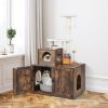 Cat Tree with Litter Box Enclosure with Cat Condo - as show