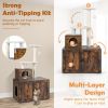 Cat Tree with Litter Box Enclosure with Cat Condo - as show
