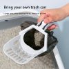Cat Litter Scoop Integrated Detachable Deep Cat Litter Shovel with Built in Bag Holder,Cat Toilet Clean Tool with 15 Poop Bags - GY with 15 Poop Bags