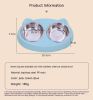 Pet Double Bowls, Stainless Steel Pet Food Bowl Water Bowl With No Spill Plastic Stand, Pet Feeding And Drinking Bowl For Indoor Cats And Dogs - Green