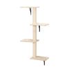 5 Pcs Wall Mounted Cat Climber Set;  Floating Cat Shelves and Perches;  Cat Activity Tree with Scratching Posts;  Modern Cat Furniture - Beige