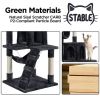 51" Cat Tree with Hammock and Scratching Post Tower - Black