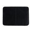 Pet Cat Litter Mat Double Layer Waterproof Urine Proof Trapping Mat,Cat scratching mat - Black - 30x30 cm