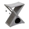 Folding Cat Tower Tree, 2-Tier Pet House with Scratching Pad, Cat Nest Hammock for Small to Middle Kitten - Gray XH - Grey