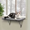Cat Perch Window Mounted Shelf Bed with Velvet Cushion for Rest, Black Gray XH - Gray Cushion