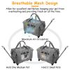 Cat Dog Carrier with Wheels Airline Approved Rolling Pet Carrier with Telescopic Handle Shoulder Strap - Grey