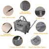Cat Dog Carrier with Wheels Airline Approved Rolling Pet Carrier with Telescopic Handle Shoulder Strap - Grey