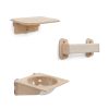 Wall Mounted Cat Tree, Cat Wall Furniture with Capsule Bed, Cushioned Shelf, Scratcher, Floating Wood Cat Tree for Indoor Cats Kitties, 3 PCS - as Pic