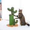 Pet Supplies Cute Cactus Tree Pet Cat Toy  With Ball Scratching Post - Yellow - M