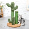 Pet Supplies Cute Cactus Tree Pet Cat Toy  With Ball Scratching Post - Yellow - M