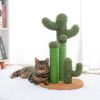 Pet Supplies Cute Cactus Tree Pet Cat Toy  With Ball Scratching Post - Yellow - L