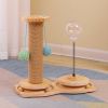 New solid wood turntable cat toy pet tableware puzzle tumbler food ball - Blue Large (235mm)