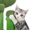 Pet Supplies Cute Cactus Tree Pet Cat Toy  With Ball Scratching Post - Green - L