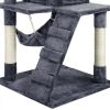 51" Cat Tree with Hammock and Scratching Post Tower, Pink - pink