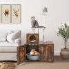 Cat Tree with Litter Box Enclosure with Cat Condo - as show