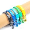 New Cute Bell Collar For Cats Dog Collar Teddy Bomei Dog Cartoon Funny Footprint Collars Leads Cat Accessories Animal Goods - Green - 1 Piece