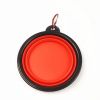2PCS Folding Bowl Outdoor Portable Dog Bowl Drinking Bowl Dog Bowl Cat Bowl Pet accompanying Cup Dog Bowl - (2pcs)Small buckle 350ml - red