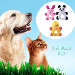 1pc Plush Pets Dog Toys Animals Shape Sound Squeaky Chew Bite-Resistant Cleaning Teeth Dog Chew Puppy Training Toy Pet Supplies - as the picture