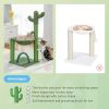 Indoor with Large House Natural Sisal Rope Cactus Cat Tree Condo - Green A - Pet entertainment