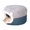 Winter warm cat litter soft and comfortable cat house; removable thatched house; puppy dog house - M: Suitable for 15kg - Dual purpose warm cat nest