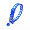 New Cute Bell Collar For Cats Dog Collar Teddy Bomei Dog Cartoon Funny Footprint Collars Leads Cat Accessories Animal Goods - Blue - 1 Piece