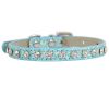 Super Shining Diamond Rhinestone Cat Collar Puppy Baby Dog Cat Collar Leather Strap Kitten Accessories Adjustable Puppy Collar - blue - 35cm