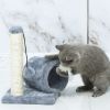 Cat Scratching Post Cat Kitten Sisal Scratch Post Toy w/ Tunnel - Grey