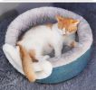 Winter warm cat litter soft and comfortable cat house; removable thatched house; puppy dog house - M: Suitable for 15kg - Dual purpose warm cat nest