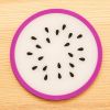 1pc Fruit Shape Cup Coaster Silicone Cup Pad Slip Insulation Pad Cup Mat Hot Drink Holder Mug Stand Home Kitchen Accessories - white