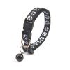 New Cute Bell Collar For Cats Dog Collar Teddy Bomei Dog Cartoon Funny Footprint Collars Leads Cat Accessories Animal Goods - Black - 1 Piece