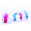 1 Pcs Pet Cat Bell Toy Plush Ball Plus Feather Shuttlecock Throwing Toy Funny Pet Dog Cat Interactive Toy - Pink