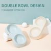 Double Cat Bowl Dog Bowl Pet Feeding Macarone Cat Water Food Bowl Anti-overturning Pet Bowls Feeder For Cats Dogs Pet Supplies - apricot