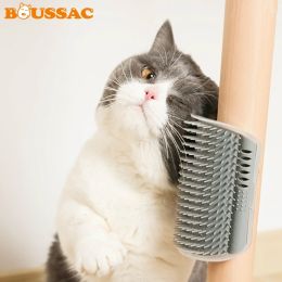 Pet Comb Removable Cat Corner Scratching Rubbing Brush Pet Hair Removal Massage Comb Pet Grooming Cleaning Supplies Scratcher (Color: New Long Style Pink)