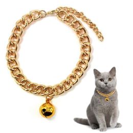 Small Dogs Cats Collars Pet Accessories 1 Pcs Cute Cat Dog Collar Necklace (Color: Gold, size: M)