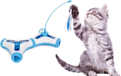 Pet Life Kitty-Tease Interactive Cognitive Training Puzzle Cat Toy Tunnel Teaser (Option: Color Blue)